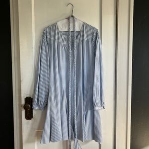 RHODE Ella Dress in blue and white stripes